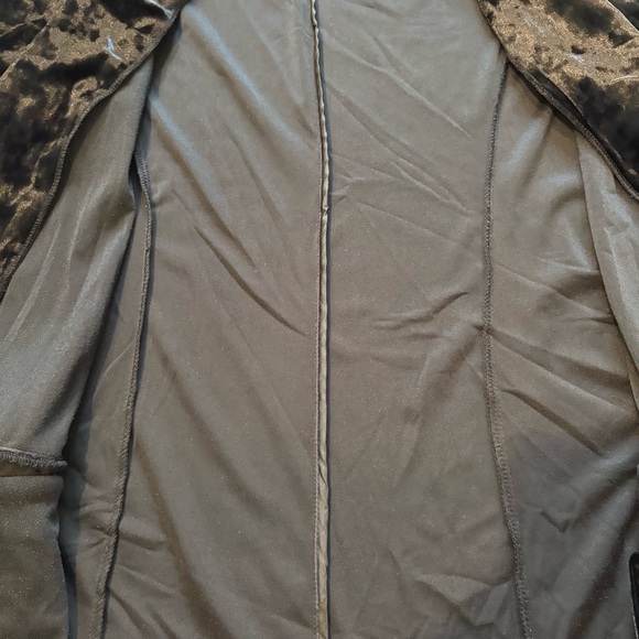 89th & Madison Black Crushed Velvet Open Front Blazer Cinched Sleeve Cuffs, Sz L - Picture 14 of 14